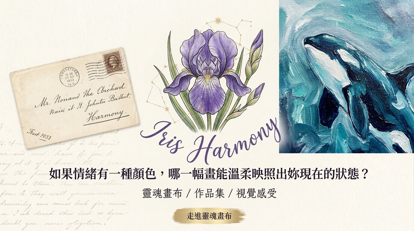 Saraha 的靈魂畫布：虎鯨畫作局部放大，展示藍色系筆觸肌理與溫柔情感。